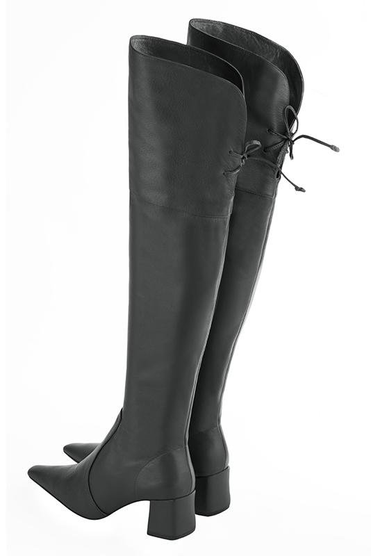 Dark grey thigh high on sale boots